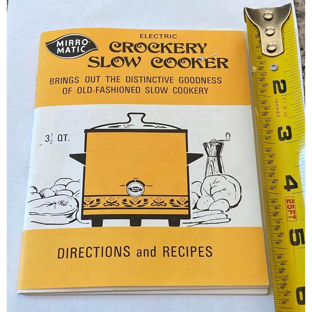 MIRRO-MATIC Electric Slow‎ Cooker Directions And Recipe MANUAL Book